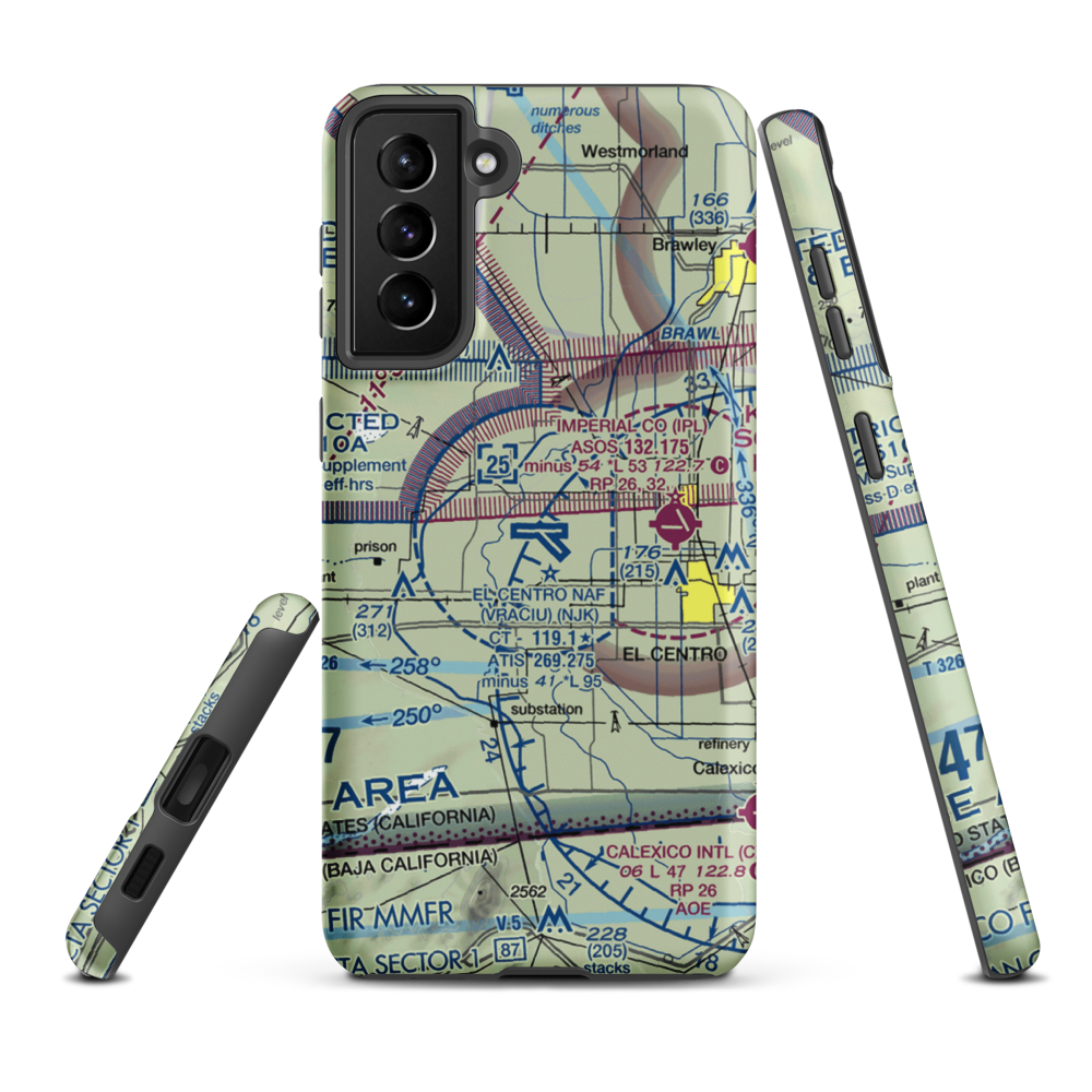 El Centro NAF Airport (Vraciu Field) (NJK) VFR Sectional Samsung Phone Case Samsung Galaxy S21 Plus model shown