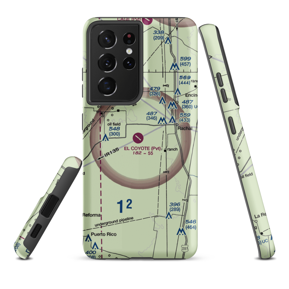 El Coyote Ranch Airport (2TA8) VFR Sectional Samsung Phone Case Samsung Galaxy S21 Plus model shown