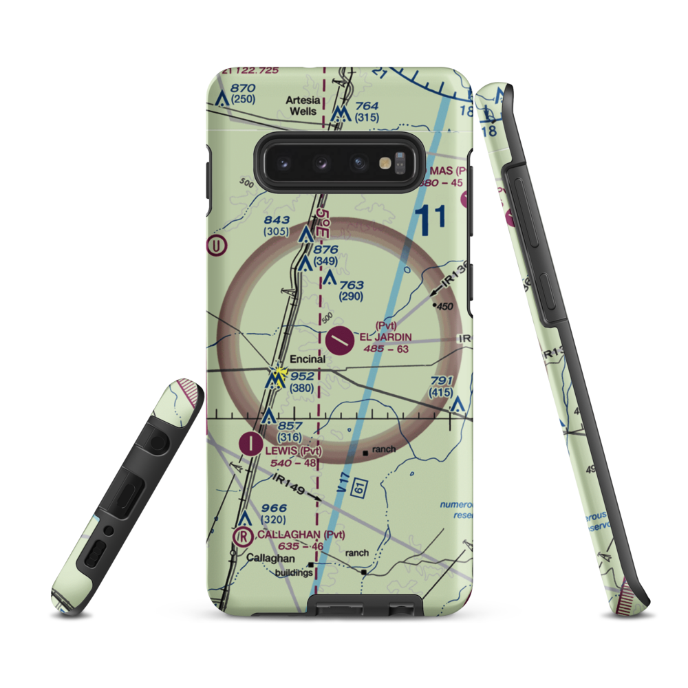 El Jardin Ranch Airport (XA66) VFR Sectional Samsung Phone Case Samsung Galaxy S10 Plus model shown