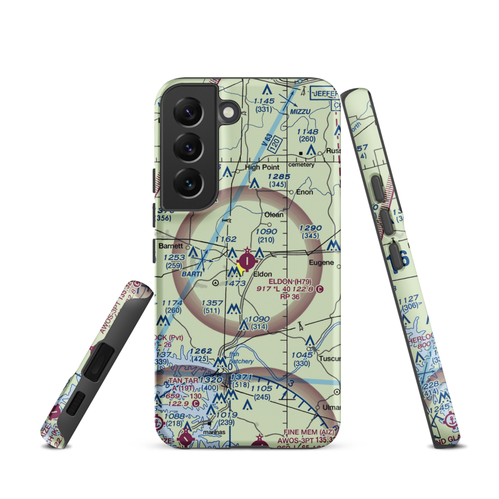 Eldon Model Airpark (H79) VFR Sectional Samsung Phone Case Samsung Galaxy S22 model shown