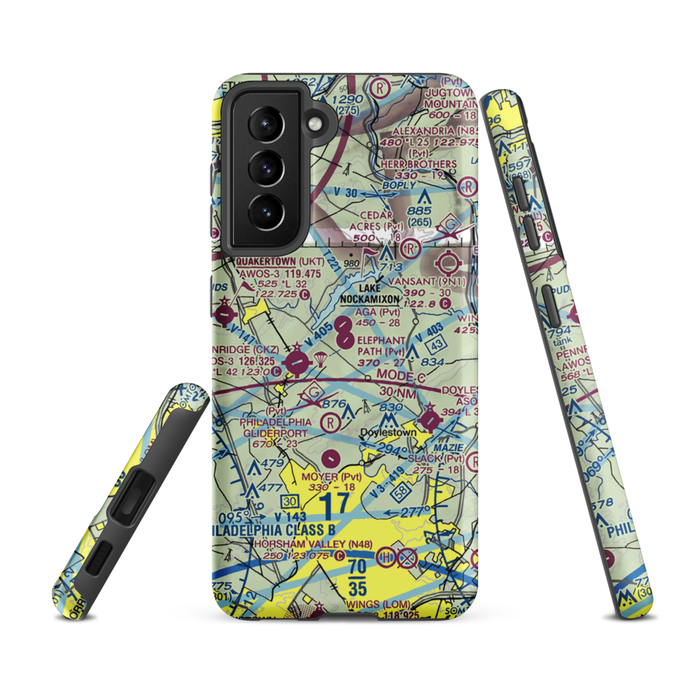 Elephant Path Airport (PS03) VFR Sectional Samsung Phone Case Samsung Galaxy S21 FE model shown