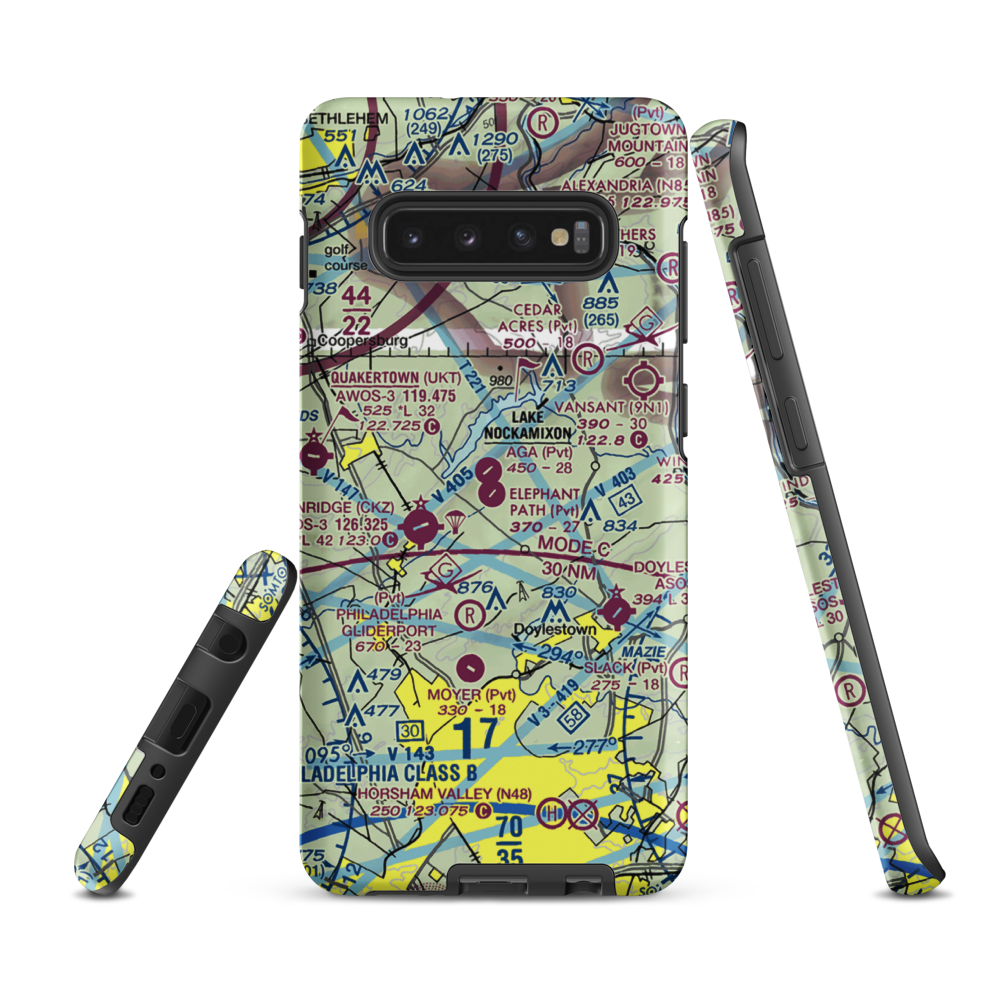Elephant Path Airport (PS03) VFR Sectional Samsung Phone Case Samsung Galaxy S10 Plus model shown