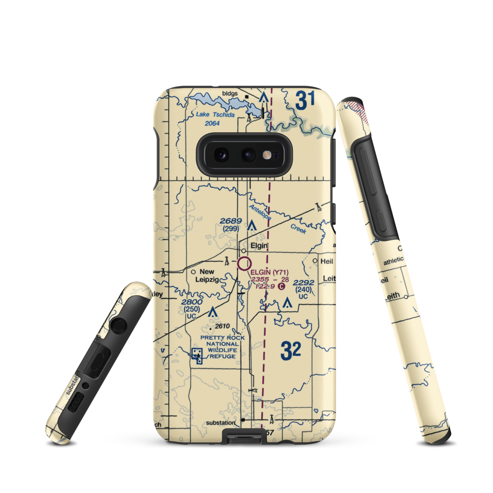 Elgin Municipal Airport (Y71) VFR Sectional Samsung Phone Case Samsung Galaxy S10e model shown