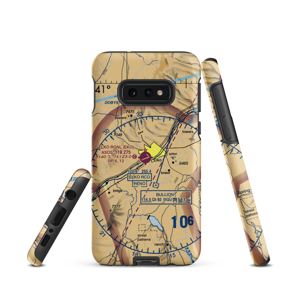Elko Regional Airport (EKO) VFR Sectional Samsung Phone Case Samsung Galaxy S10 Plus model shown