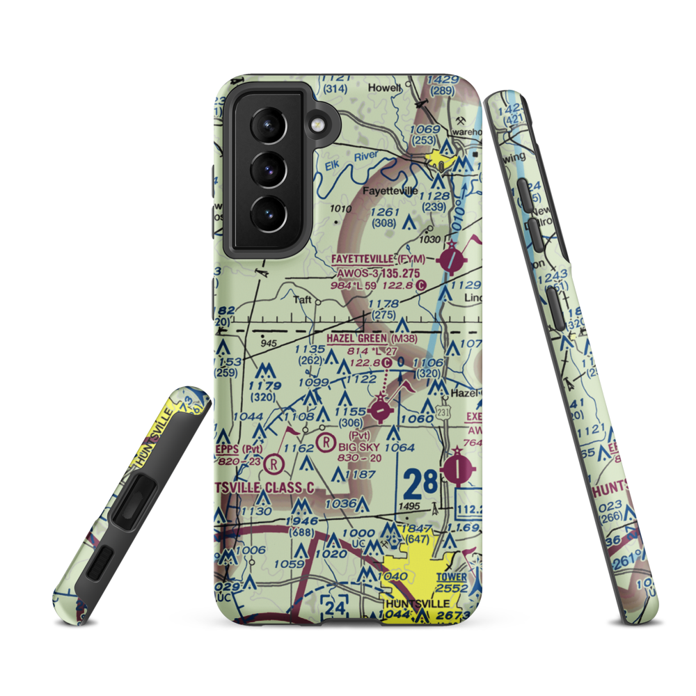 Elkwood Airpark (AL99) VFR Sectional Samsung Phone Case Samsung Galaxy S21 FE model shown
