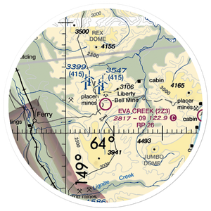 Eva Creek Airport (2Z3) VFR Sectional Sticker (20 mile)