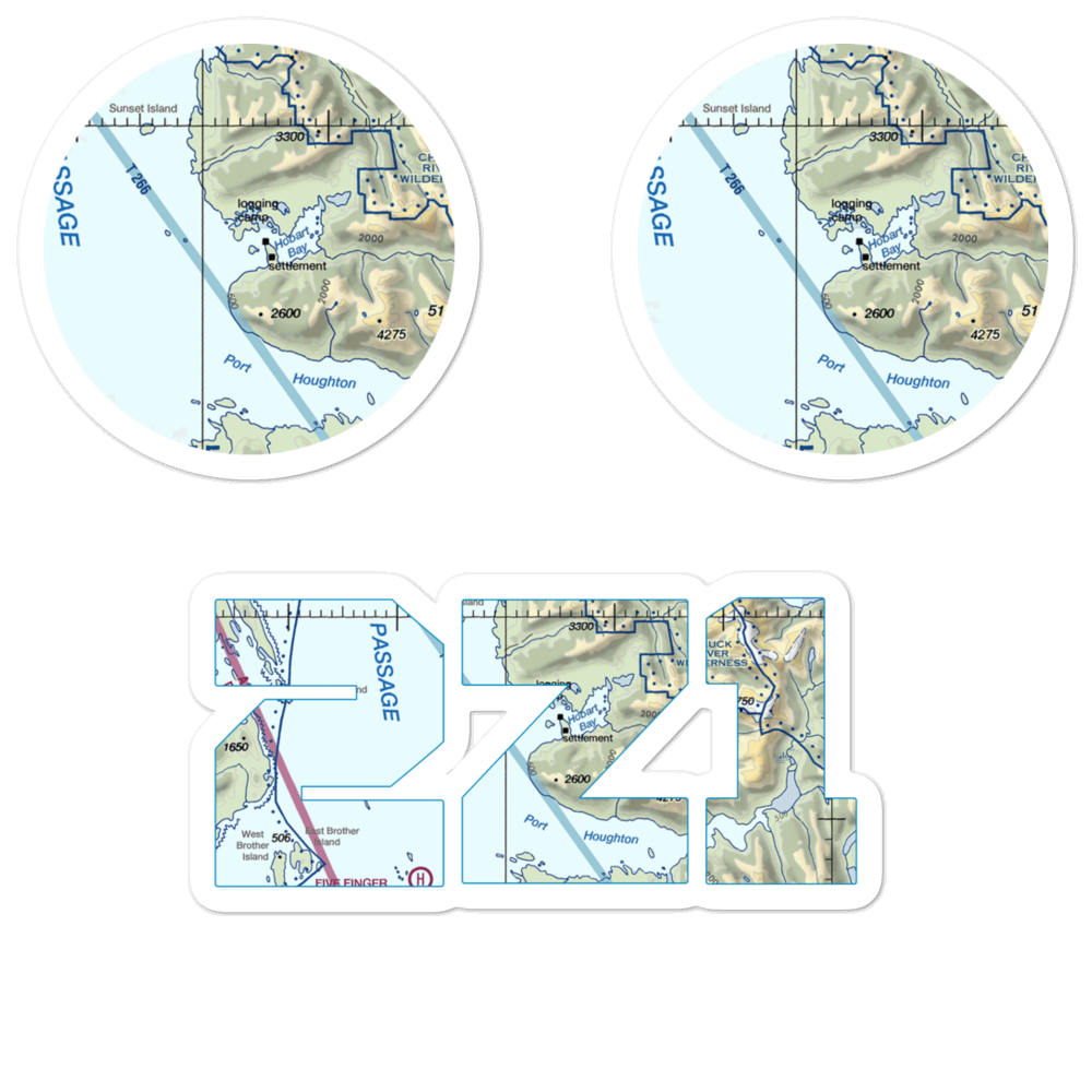Entrance Island Seaplane Base (HBH) VFR Sectional Sticker Pack 
