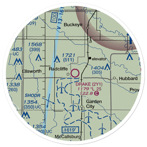 Drake Airport (2Y1) VFR Sectional Sticker (20 mile)