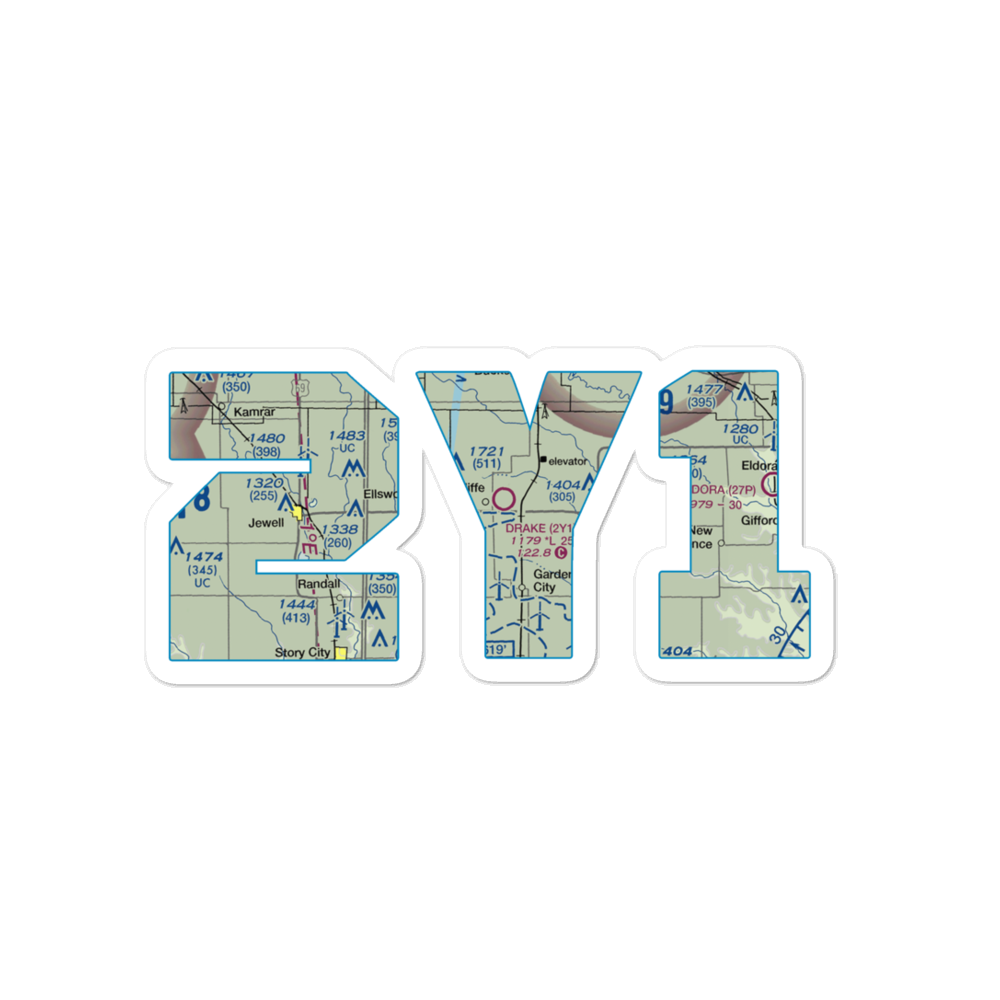 Drake Airport (2Y1) VFR Sectional Sticker 