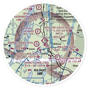 Willow Seaplane Base (2X2) VFR Sectional Sticker (20 mile)