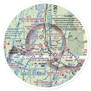 Willow Seaplane Base (2X2) VFR Sectional Sticker (30 mile)