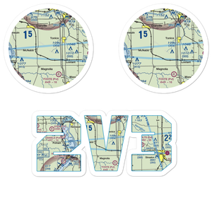 Hartenbower Hectares Airport (2V3) VFR Sectional Sticker Pack