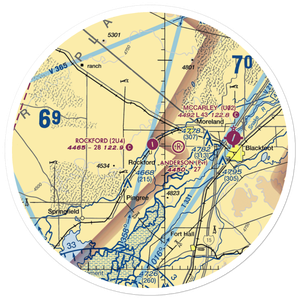 Rockford Municipal Airport (2U4) VFR Sectional Sticker (30 mile)