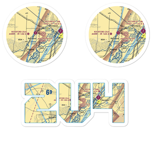 Rockford Municipal Airport (2U4) VFR Sectional Sticker Pack
