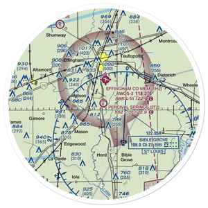 Percival Springs Airport (2T2) VFR Sectional Sticker (30 mile)