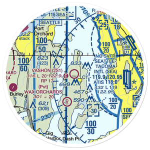 Vashon Municipal Airport (2S1) VFR Sectional Sticker (20 mile)
