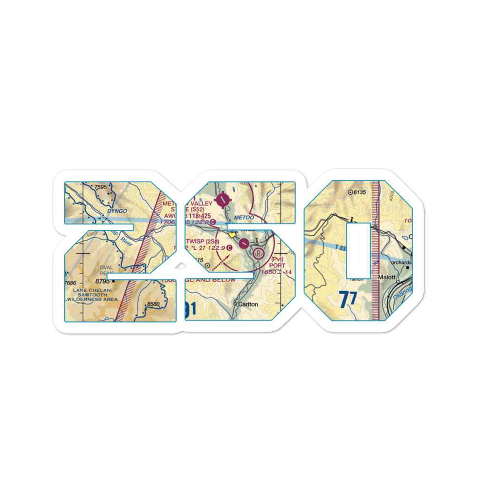 Twisp Municipal Airport (2S0) VFR Sectional Sticker 