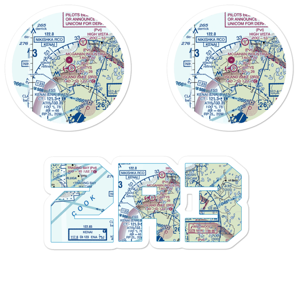 Island Lake Seaplane Base (2R3) VFR Sectional Sticker Pack 