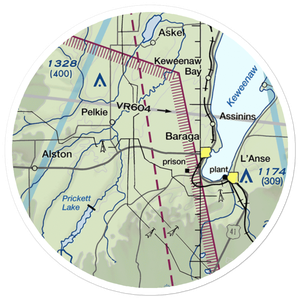Baraga Airport (2P4) VFR Sectional Sticker (20 mile)