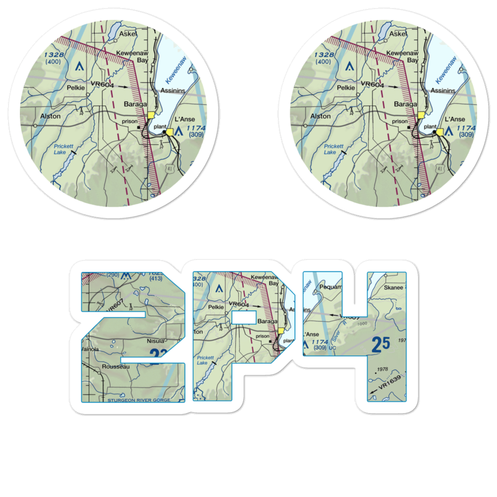 Baraga Airport (2P4) VFR Sectional Sticker Pack 