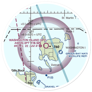 Washington Island Airport (2P2) VFR Sectional Sticker (20 mile)