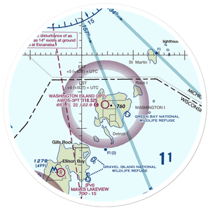 Washington Island Airport (2P2) VFR Sectional Sticker (30 mile)