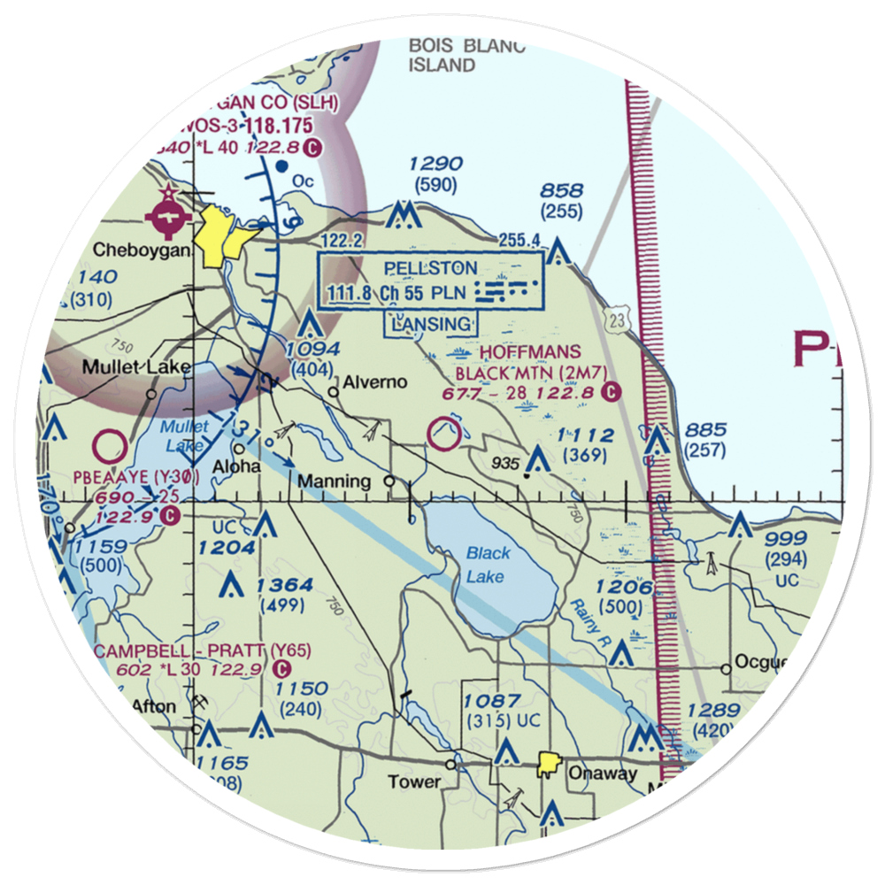 Hoffman's Black Mountain Aerodrome (2M7) VFR Sectional Sticker (30 mile) 