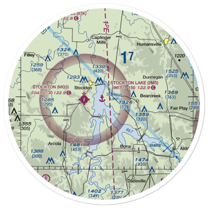Stockton Lake Seaplane Base (2M5) VFR Sectional Sticker (30 mile)