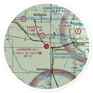 Larimore Municipal Airport (2L1) VFR Sectional Sticker (20 mile)