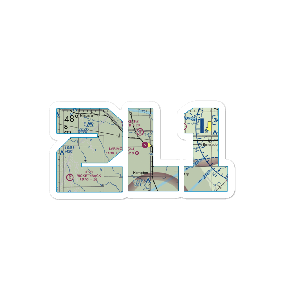 Larimore Municipal Airport (2L1) VFR Sectional Sticker 