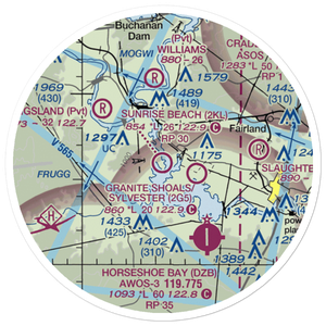 Sunrise Beach Airport (2KL) VFR Sectional Sticker (20 mile)