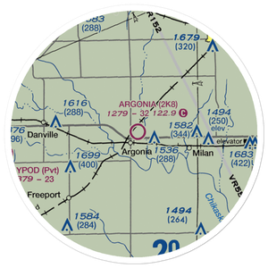 Argonia Municipal Airport (2K8) VFR Sectional Sticker (20 mile)