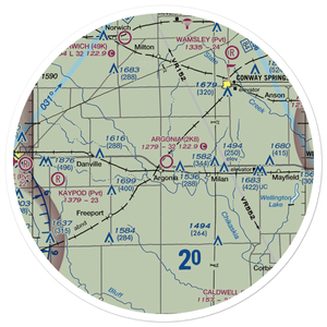 Argonia Municipal Airport (2K8) VFR Sectional Sticker (30 mile)