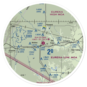 Elk County Airport (2K6) VFR Sectional Sticker (30 mile)