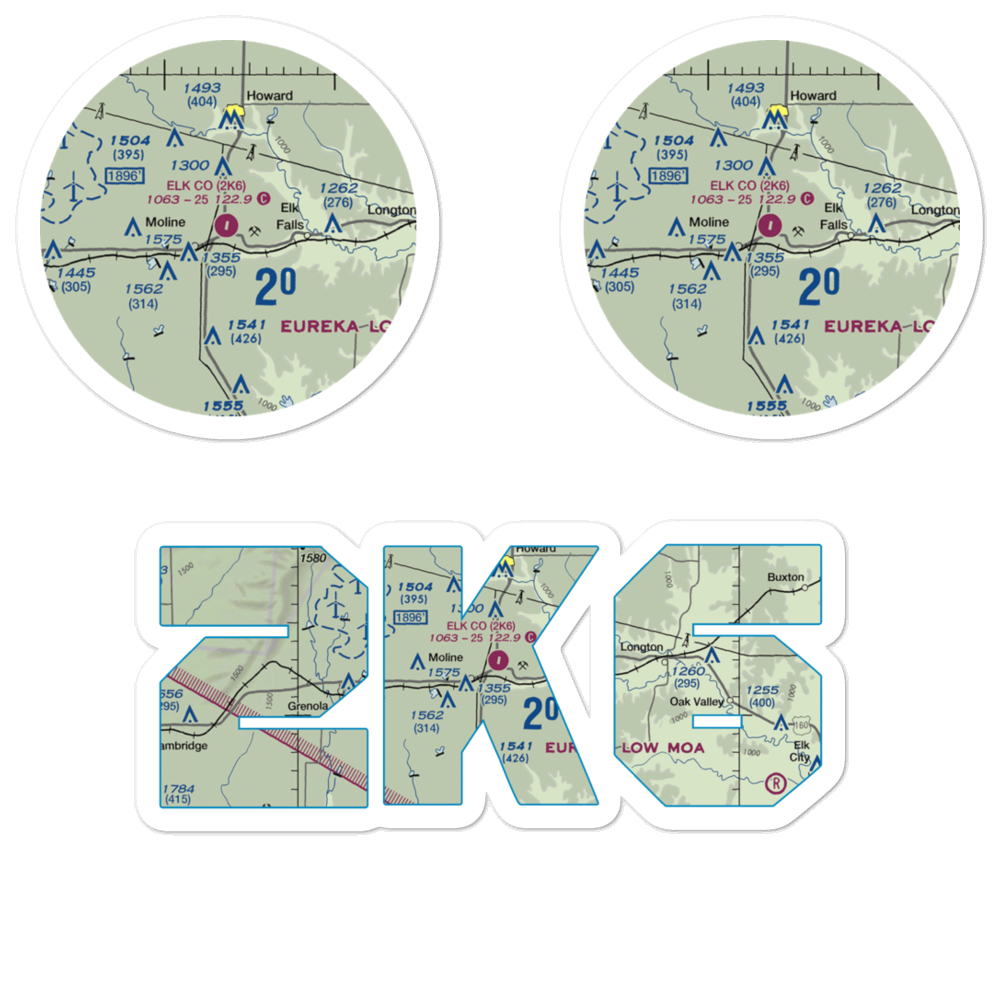 Elk County Airport (2K6) VFR Sectional Sticker Pack 