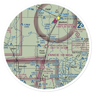 Pond Creek Municipal Airport (2K1) VFR Sectional Sticker (30 mile)