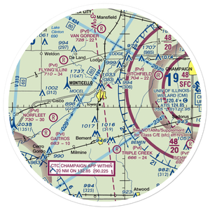 Piatt County Airport (2K0) VFR Sectional Sticker (30 mile)