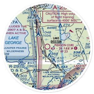 Pierson Municipal Airport (2J8) VFR Sectional Sticker (20 mile)