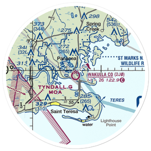 Wakulla County Airport (2J0) VFR Sectional Sticker (20 mile)