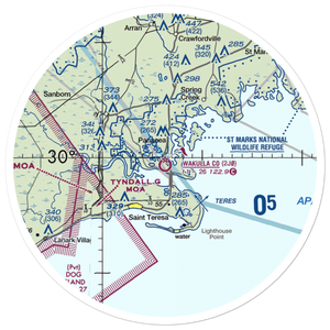 Wakulla County Airport (2J0) VFR Sectional Sticker (30 mile)