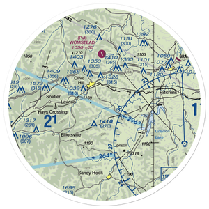 Olive Hill-Sellers' Field (2I2) VFR Sectional Sticker (30 mile)