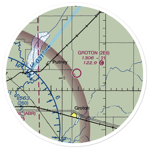Groton Municipal Airport (2E6) VFR Sectional Sticker (20 mile)