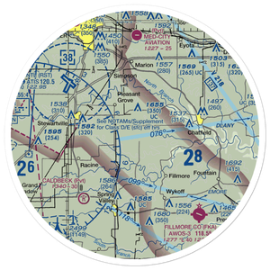 Flying A Airport (2C4) VFR Sectional Sticker (30 mile)