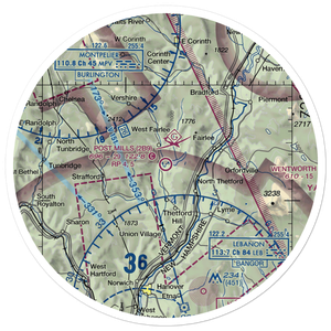 Post Mills Airport (2B9) VFR Sectional Sticker (30 mile)