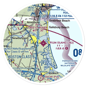 Plum Island Airport (2B2) VFR Sectional Sticker (20 mile)