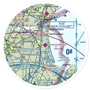 Plum Island Airport (2B2) VFR Sectional Sticker (30 mile)