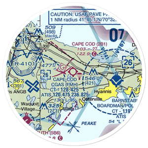 Cape Cod Airport (2B1) VFR Sectional Sticker (20 mile)