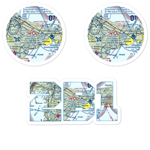 Cape Cod Airport (2B1) VFR Sectional Sticker Pack