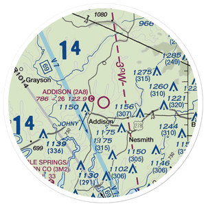 Addison Municipal Airport (2A8) VFR Sectional Sticker (20 mile)