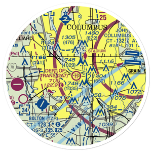 Department of Transportation Heliport (2A7) VFR Sectional Sticker (20 mile)
